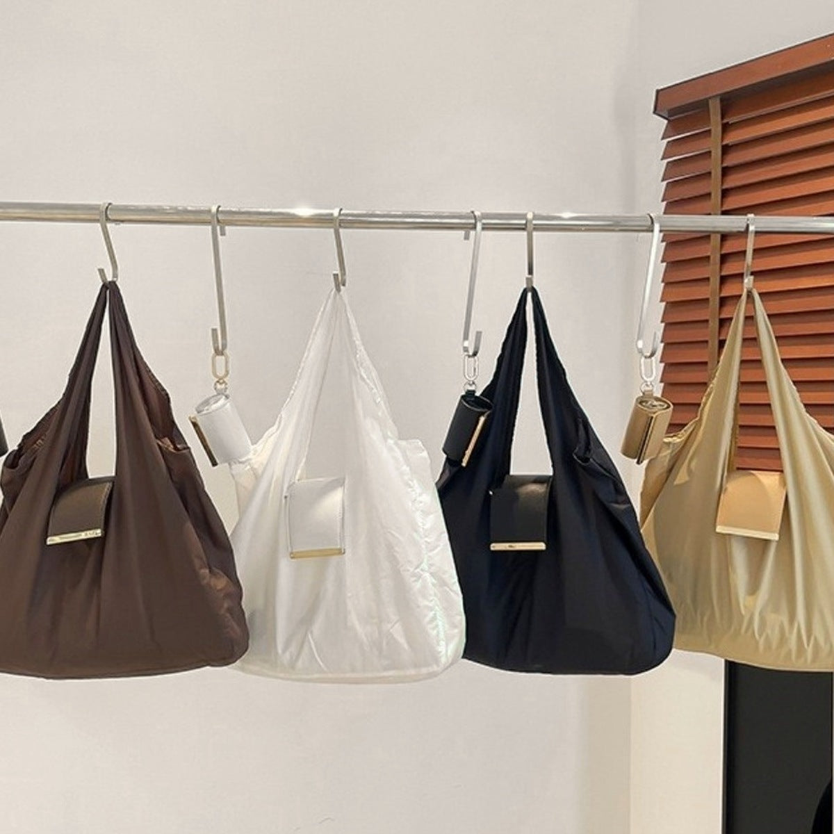Pocket Tote: Foldable Reusable Shopping Bag with Key Ring
