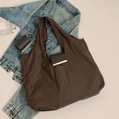 Pocket Tote: Foldable Reusable Shopping Bag with Key Ring