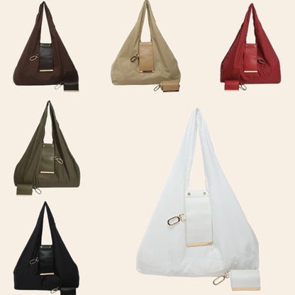 Pocket Tote: Foldable Reusable Shopping Bag with Key Ring