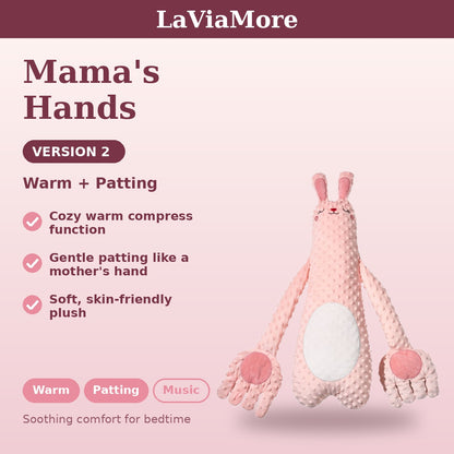 Mama's Hands Bunny Plush Pillow with Gentle Tapping & Soothing Sounds