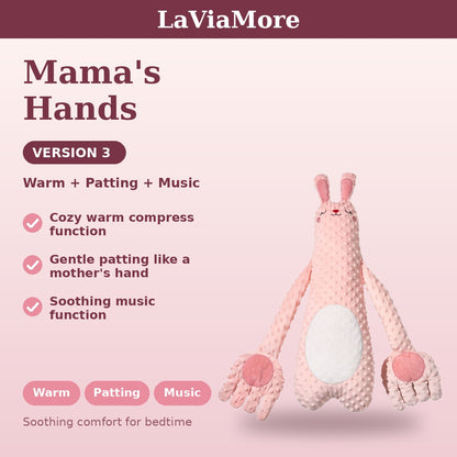 Mama's Hands Bunny Plush Pillow with Gentle Tapping & Soothing Sounds